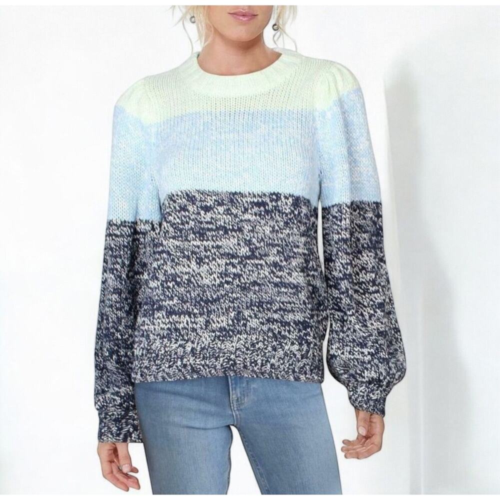 NWT 525 America Crewneck Pullover Colorblock Chunky Knit Sweater Women's‎ Size M